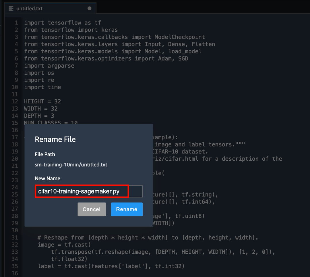 tutorial-sagemaker-training-rename-file tutorial-sagemaker-training-rename-file