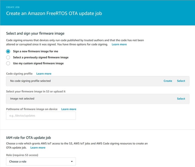 Consola de Amazon FreeRTOS Consola de Amazon FreeRTOS