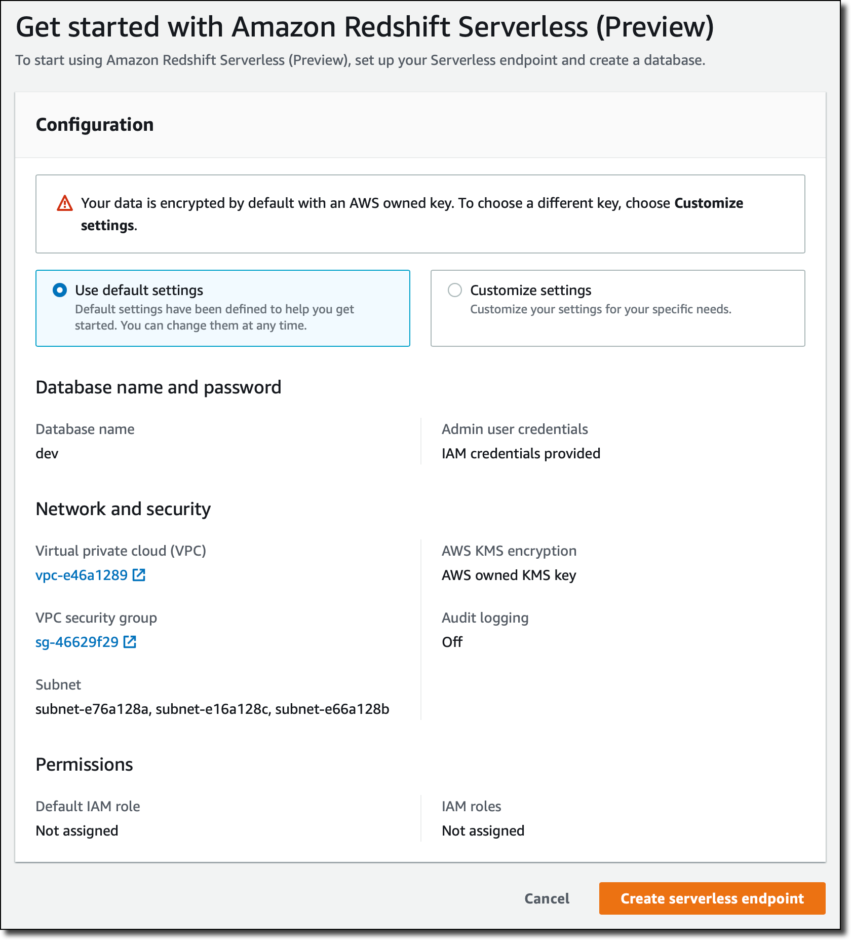 redshift-serverless-endpoint-setup-1 redshift-serverless-endpoint-setup-1