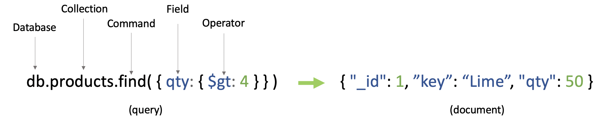 JSON document database query