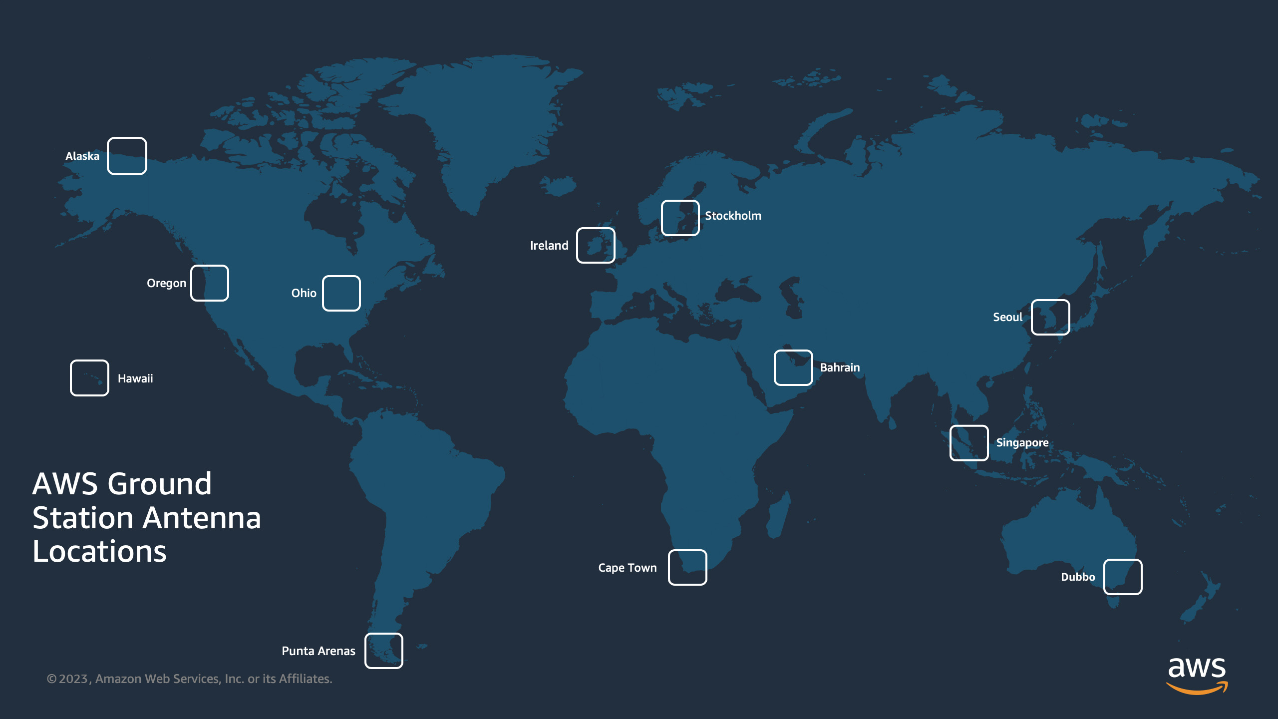 AWS Ground Station Locations map