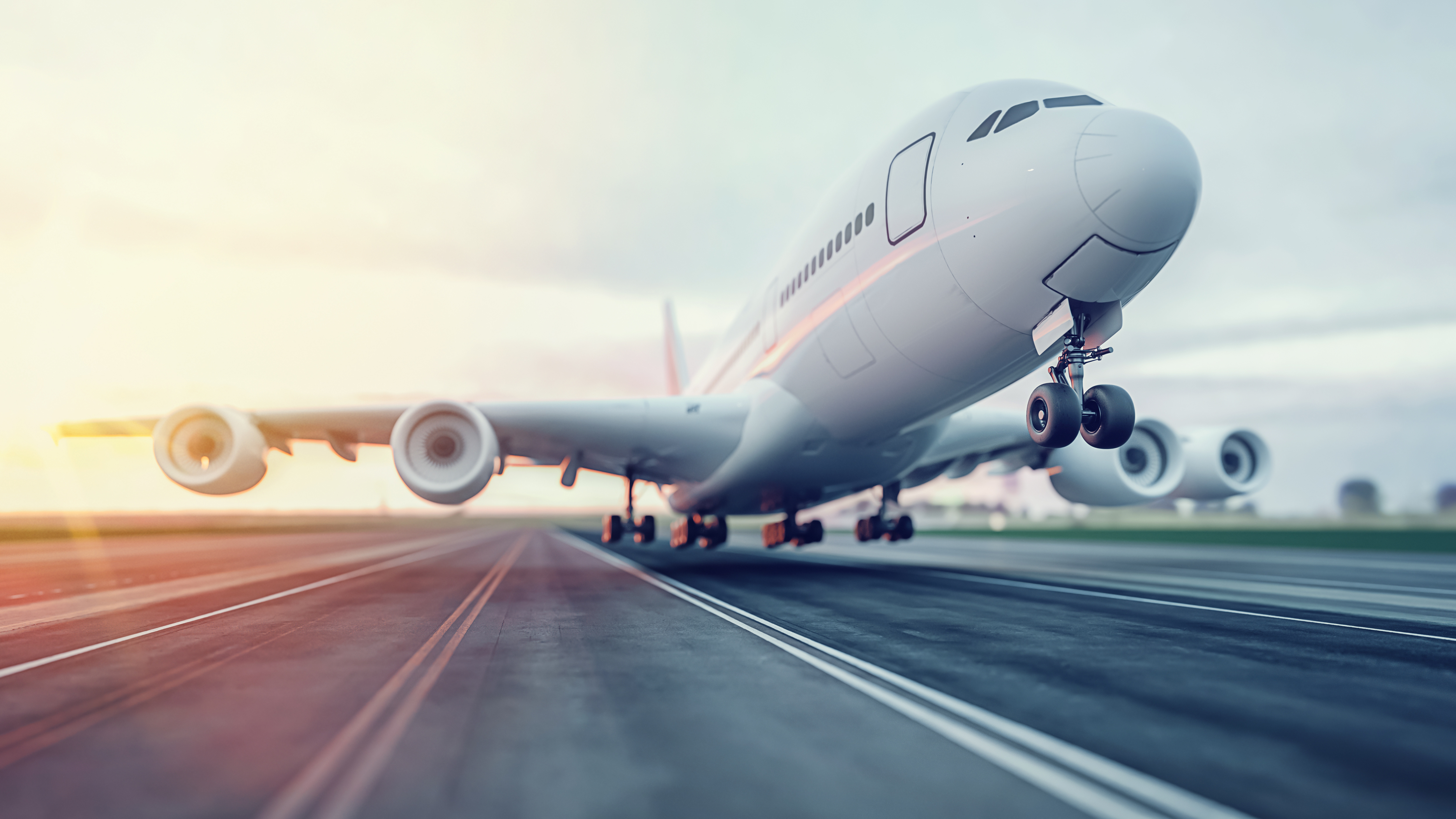 Airplane taking off from the airport.