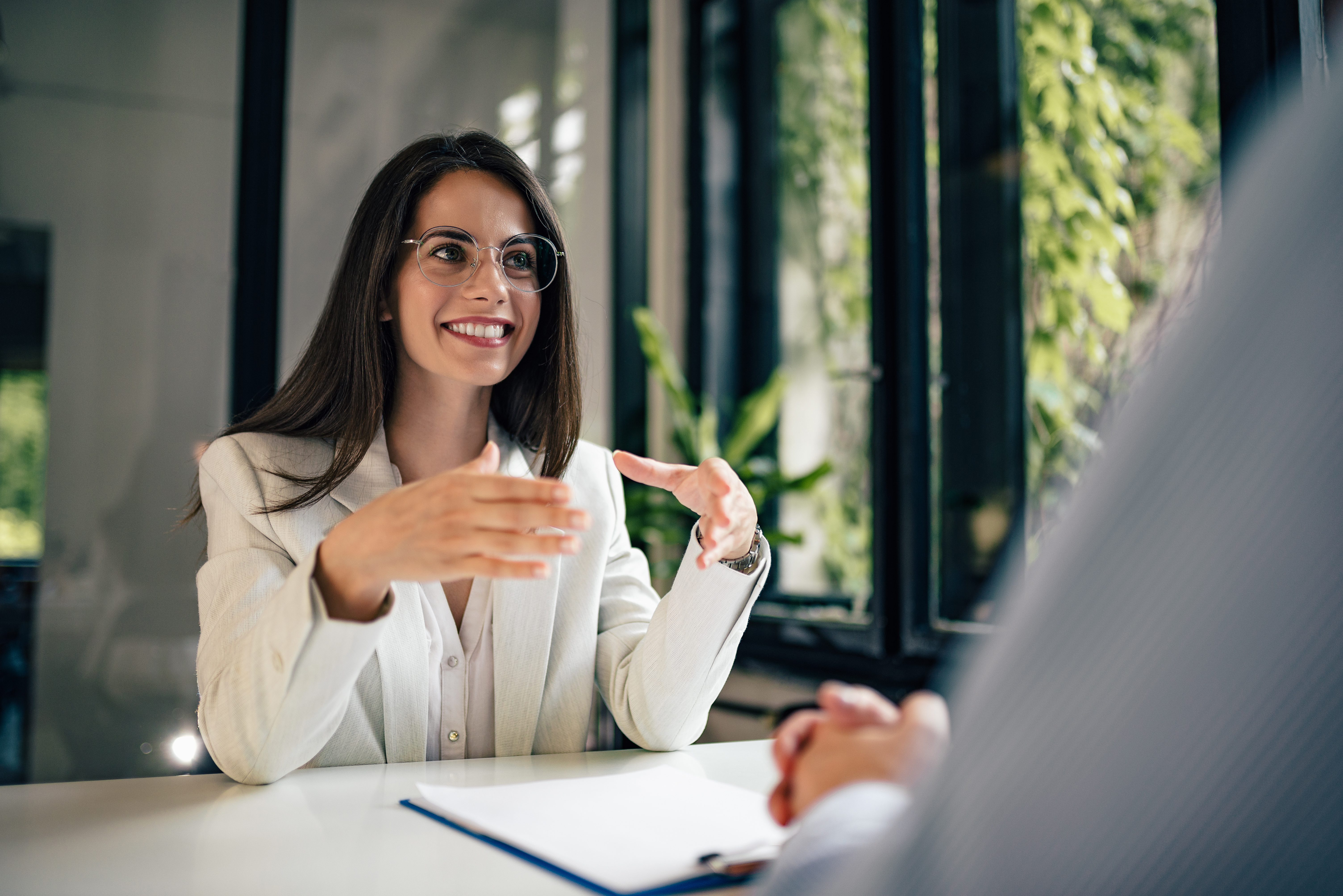 financial advisor working with clients