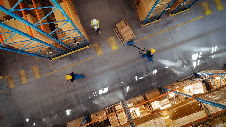 Photo of warehouse from overhead