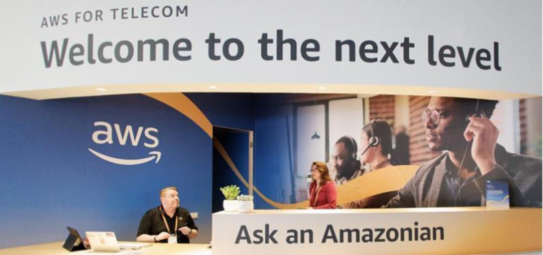 AWS front desk photo at MWC