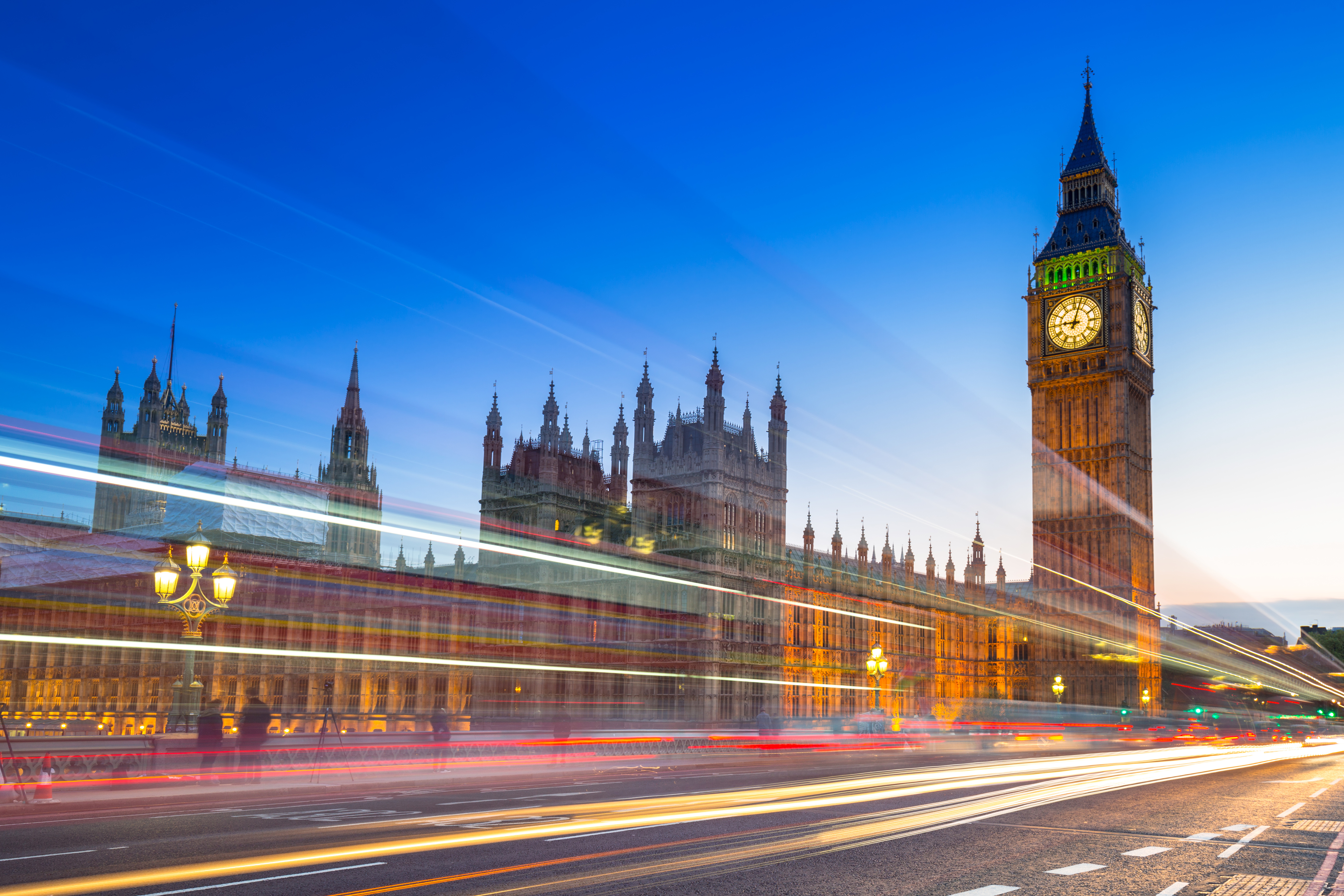 Big Ben and Palace of Westminster in London at night, UK