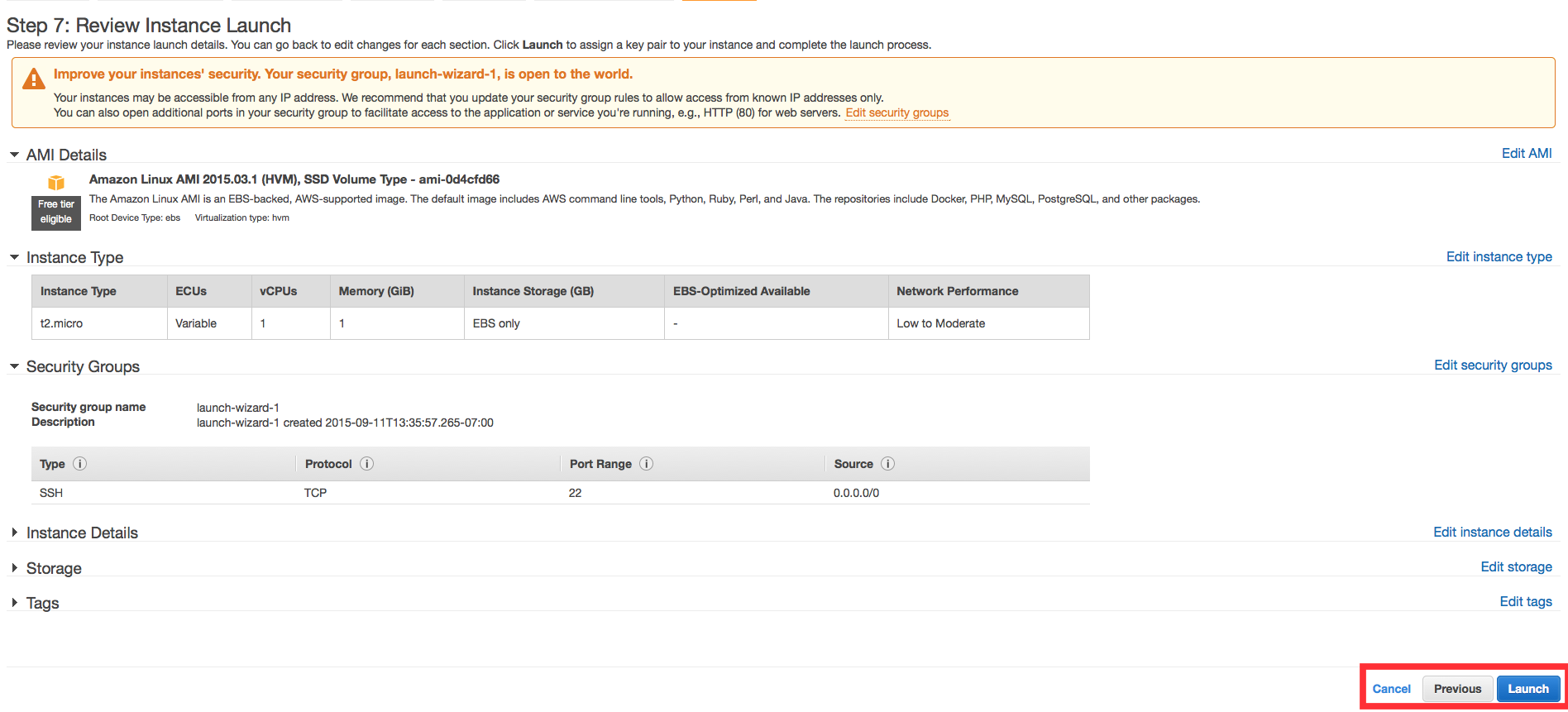 Storage instance