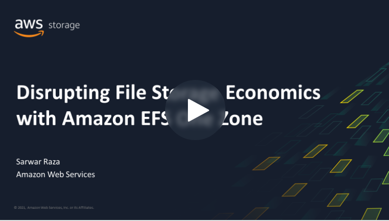 TechTalk: Transformando a economia do armazenamento de arquivos com as classes de armazenamento do Amazon EFS One Zone