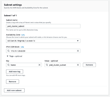 Subnet settings