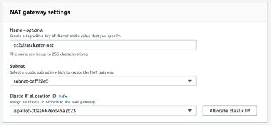 NAT Gateway Settings