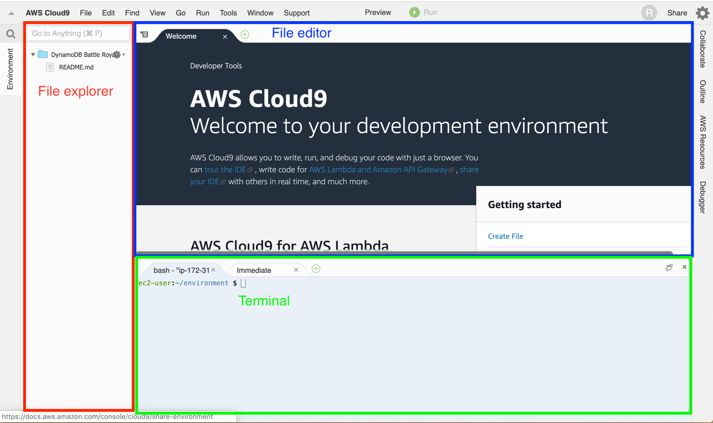 AWS Cloud9 Console