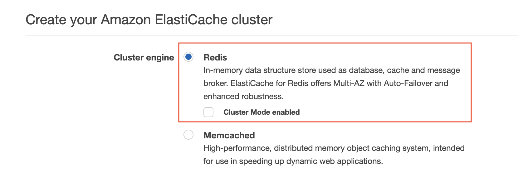 Leave Cluster Mode enabled unchecked