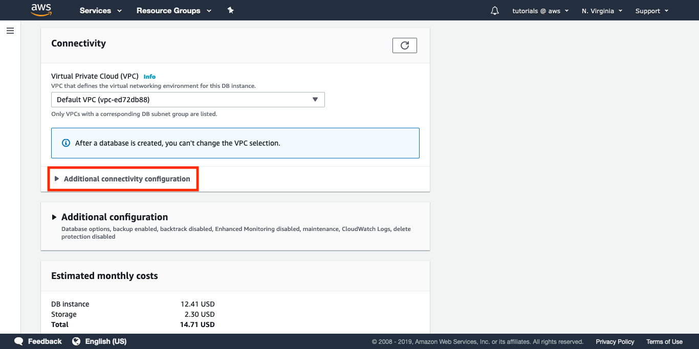 Click on Additional connectivity configuration