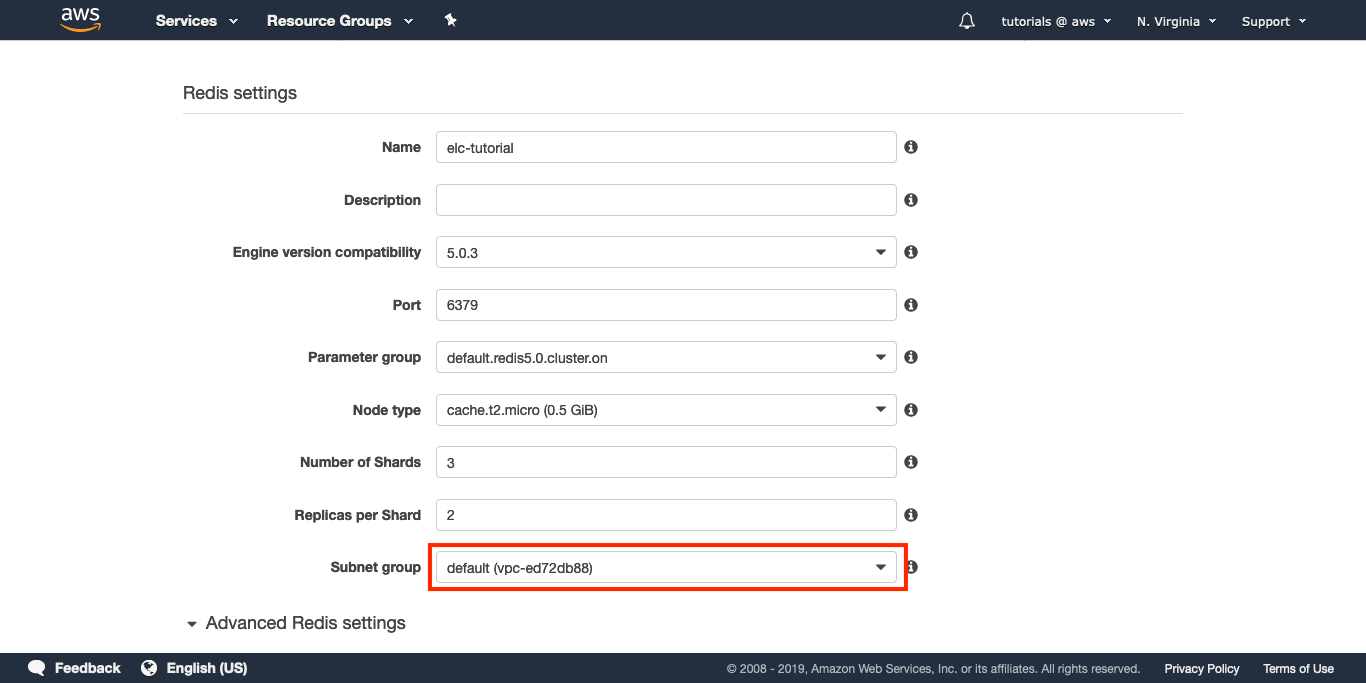 Select a Subnet group