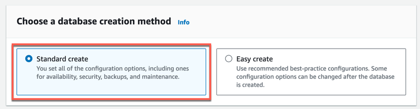 Select RDS to open the service console