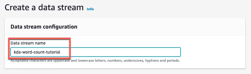 Enter Name for data stream