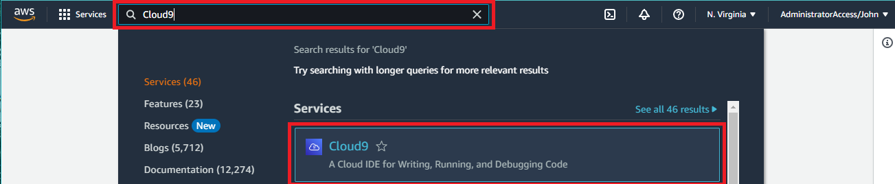 Ringkasan informasi tentang lingkungan AWS Cloud9, termasuk Tipe, Izin, Deskripsi, dan ARN Pemilik.