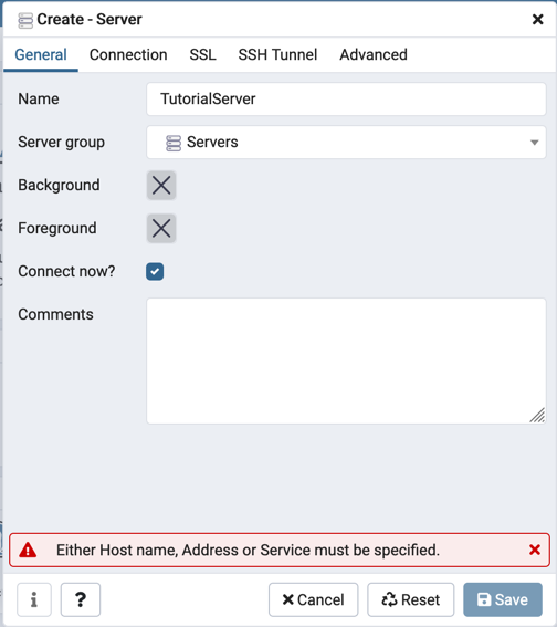 New database connection parameters