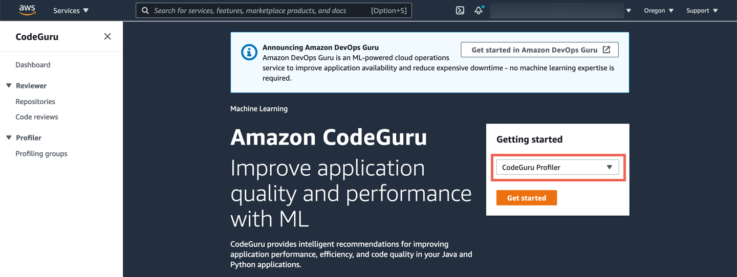 Get started with CodeGuru Profiler