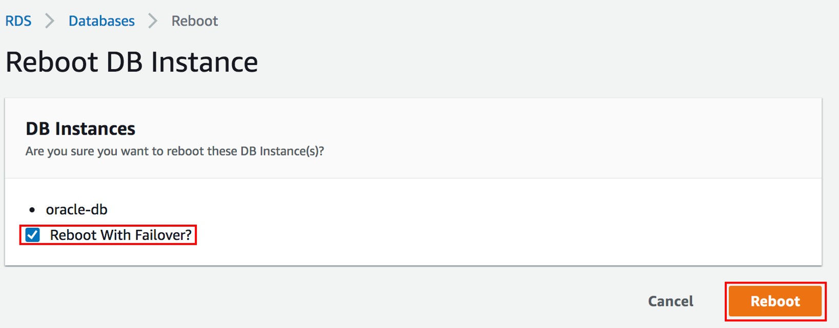 Choose Reboot with Failover