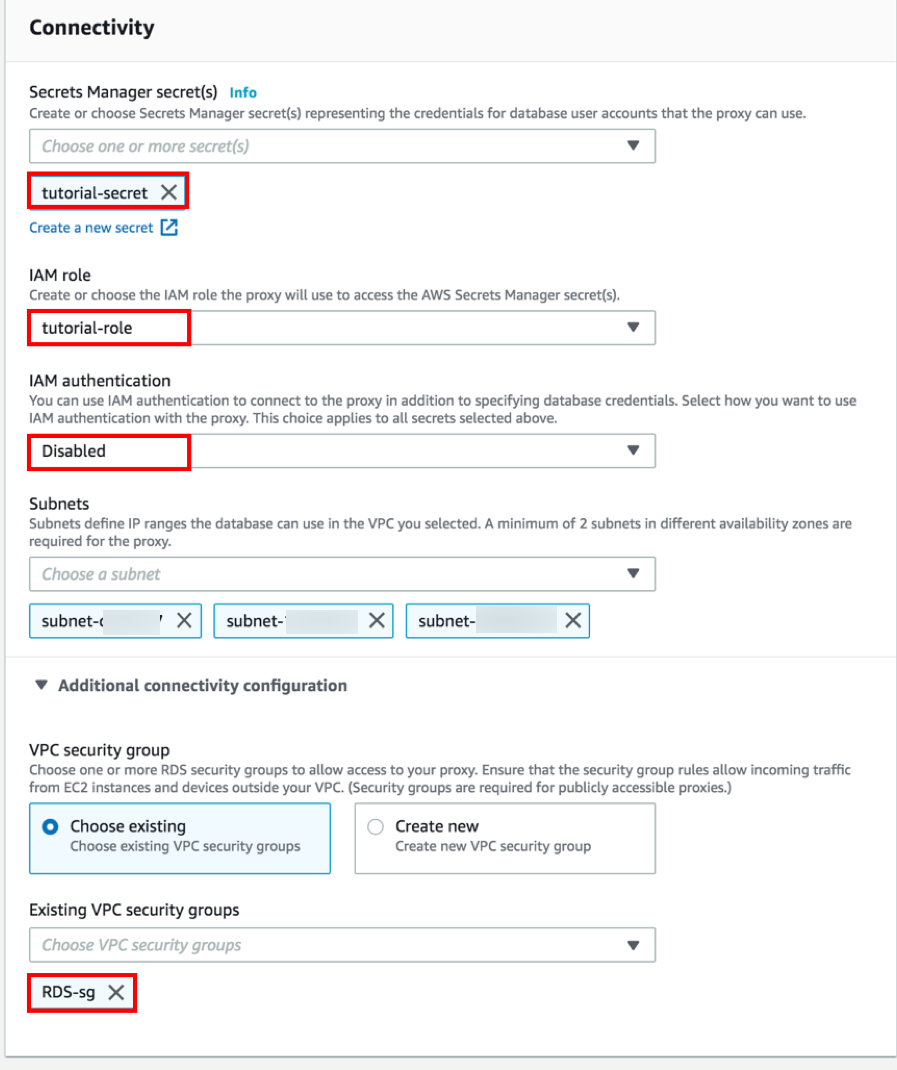 Target group configuration