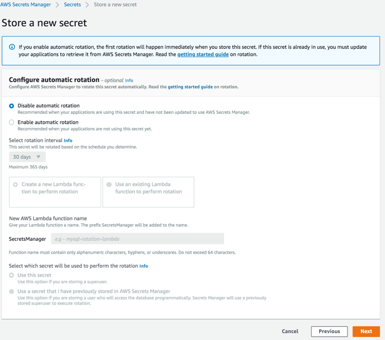 Configure automatic rotation