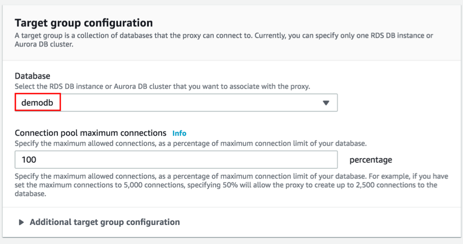 Target group configuration