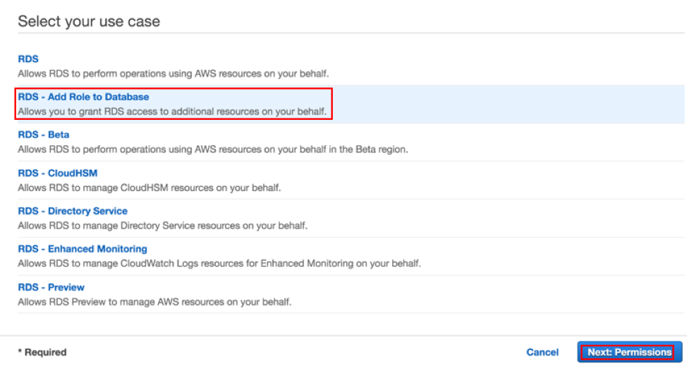 Select RDS use case