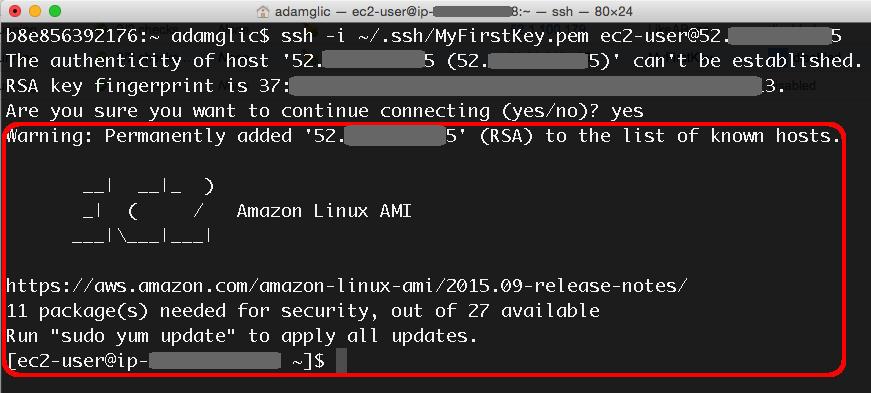 Know hosts. Amazon Linux Ami.