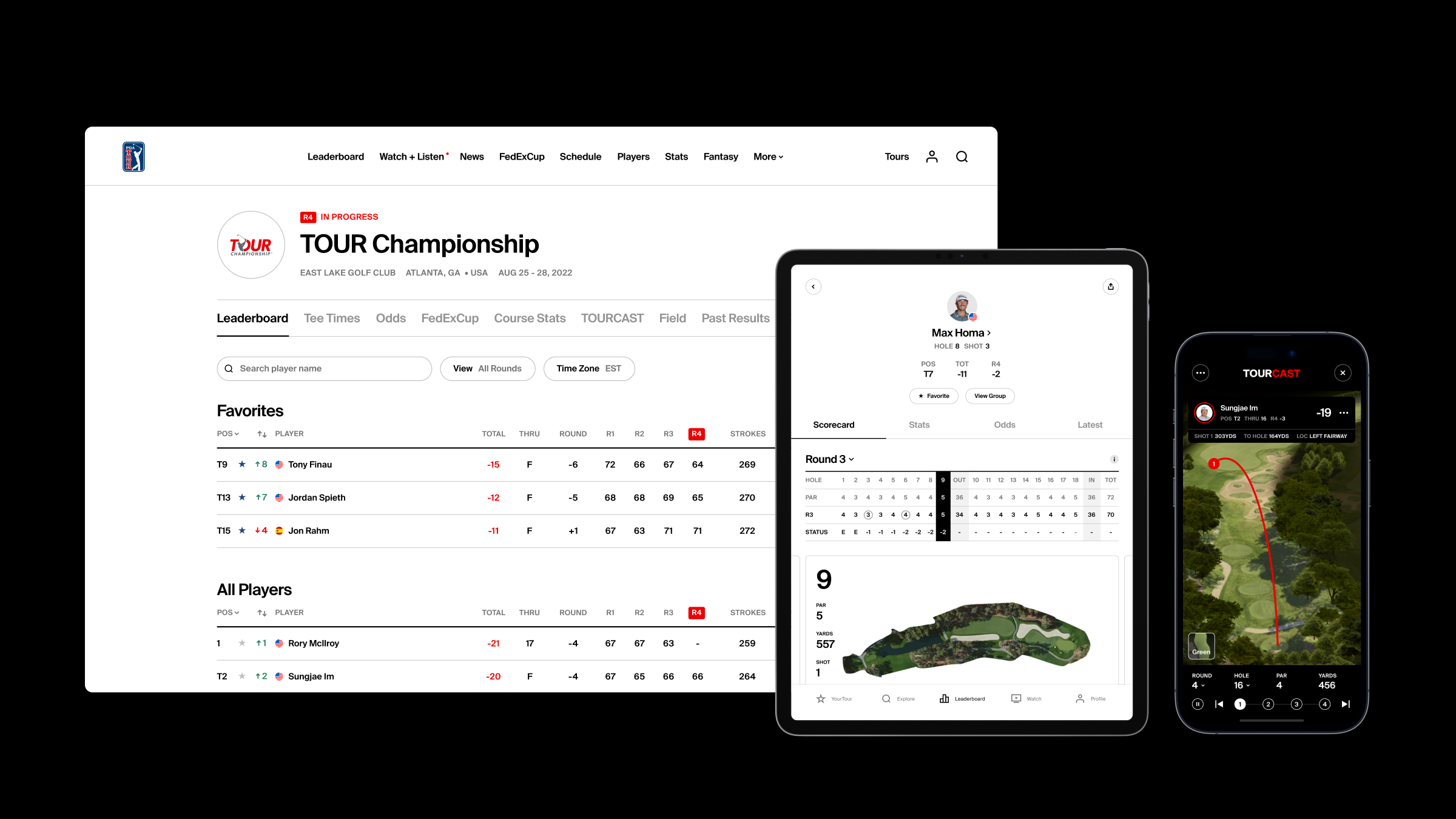 PGA TOUR app and website