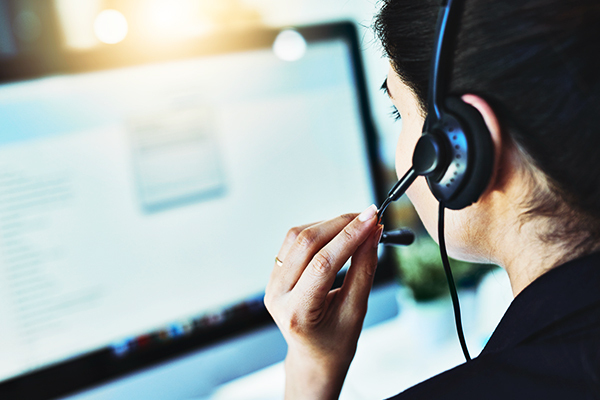 Female with headset