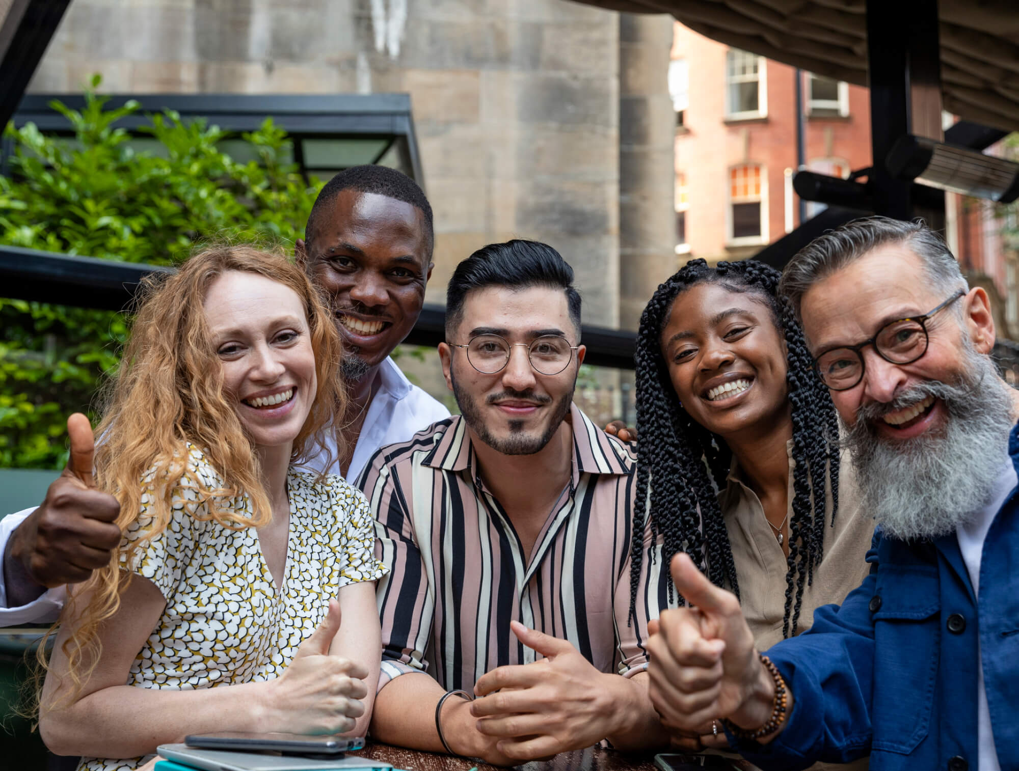 group of students together smiling at camera