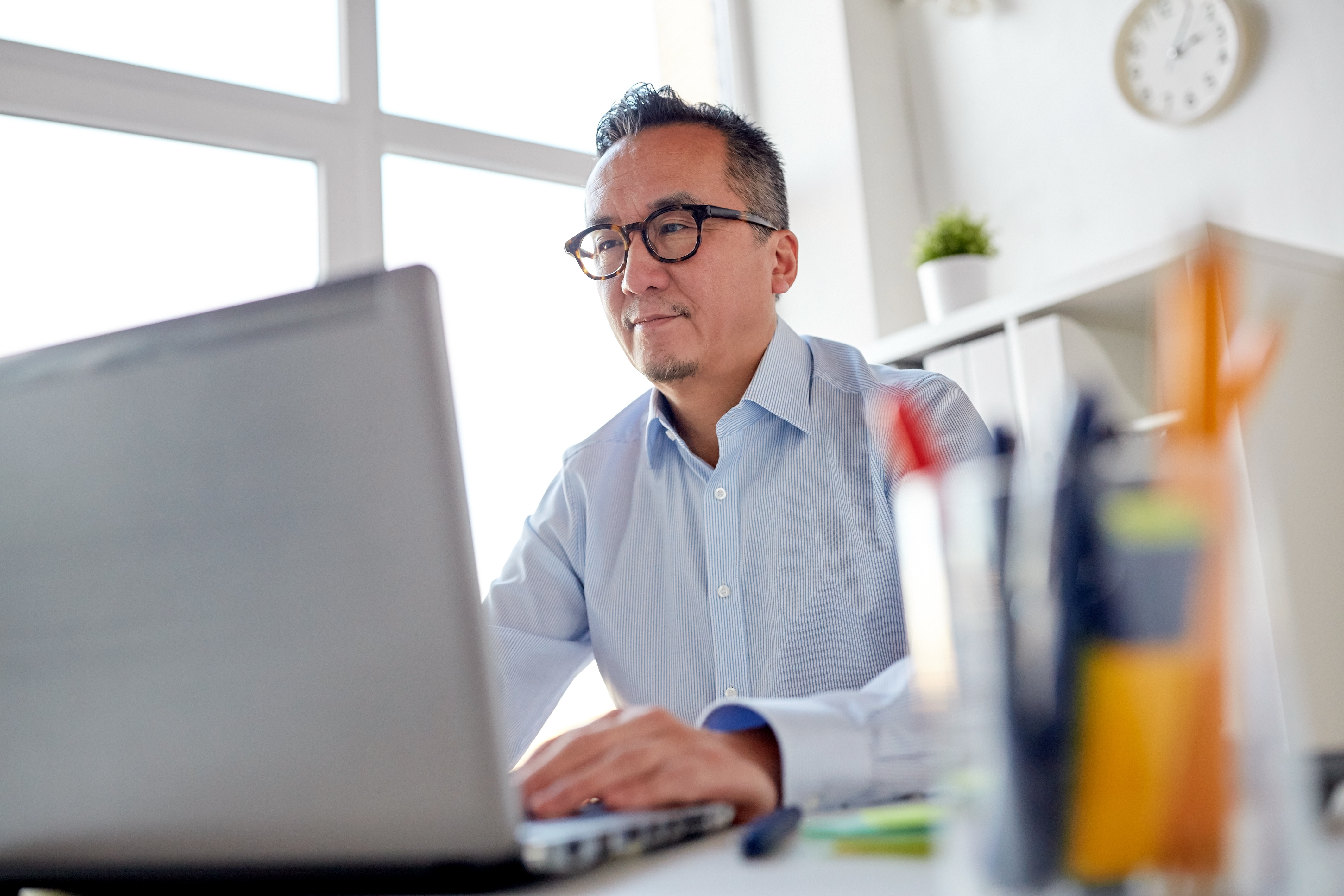 Man sitting at computer