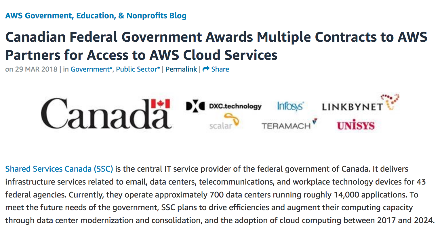 Canada Public Sector Amazon  Services