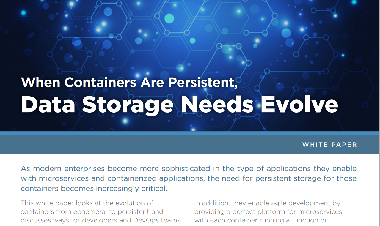 When Containers are Persistent Data Storage Needs Evolve