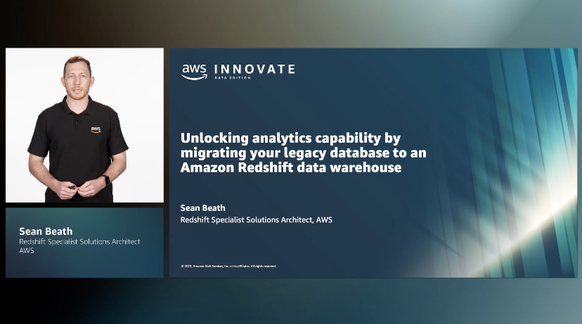 Unlocking analytics capability by migrating your legacy database to an Amazon Redshift data warehouse (Level 200)