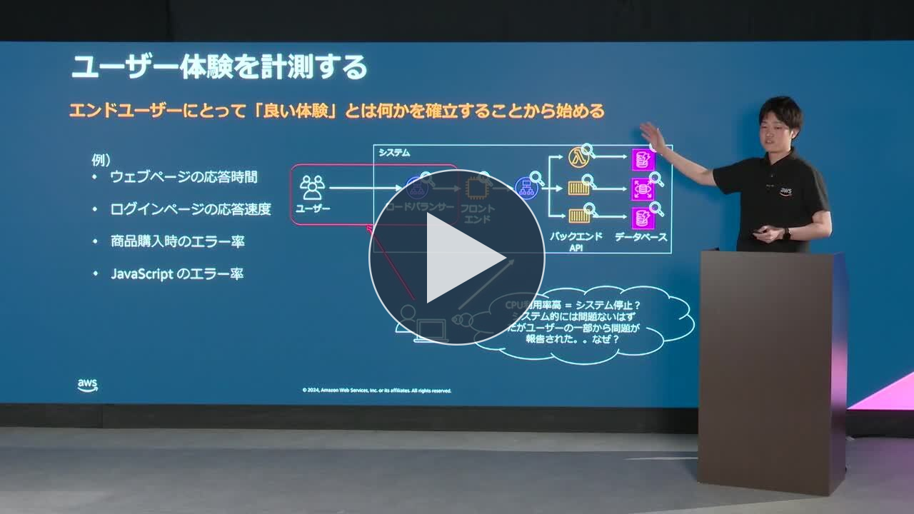 AWS ではじめるオブザーバビリティ - システムのどこで・何が・なぜ起こってるのかを理解する (Level 200)