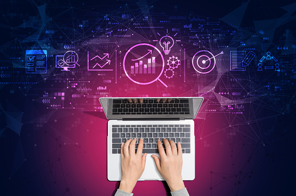 Data Analysis concept with person using a laptop computer Data Analysis concept with person using a laptop computer