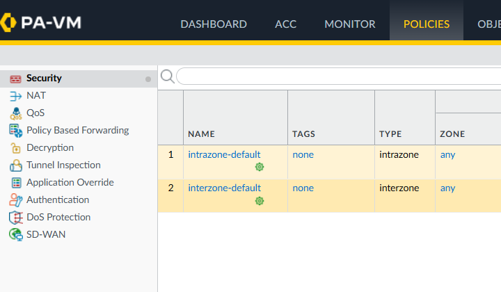 PANW NGFW: Create traffic policies