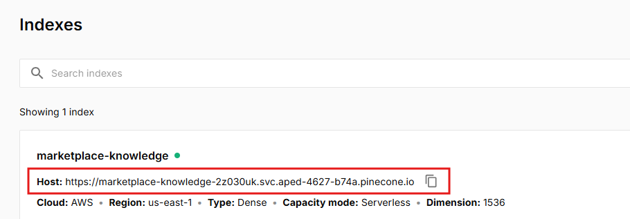 Pinecone - Named index
