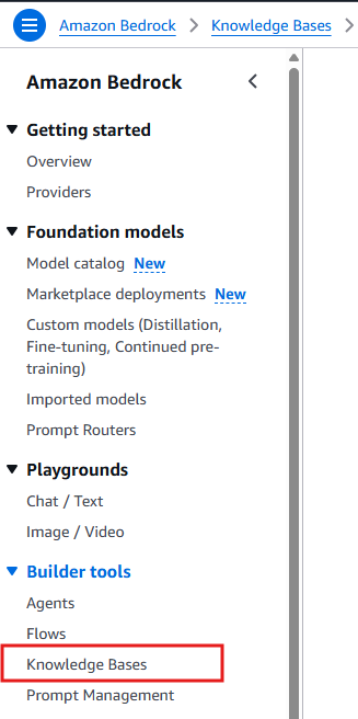 Menu - Knowledge base under builder tools