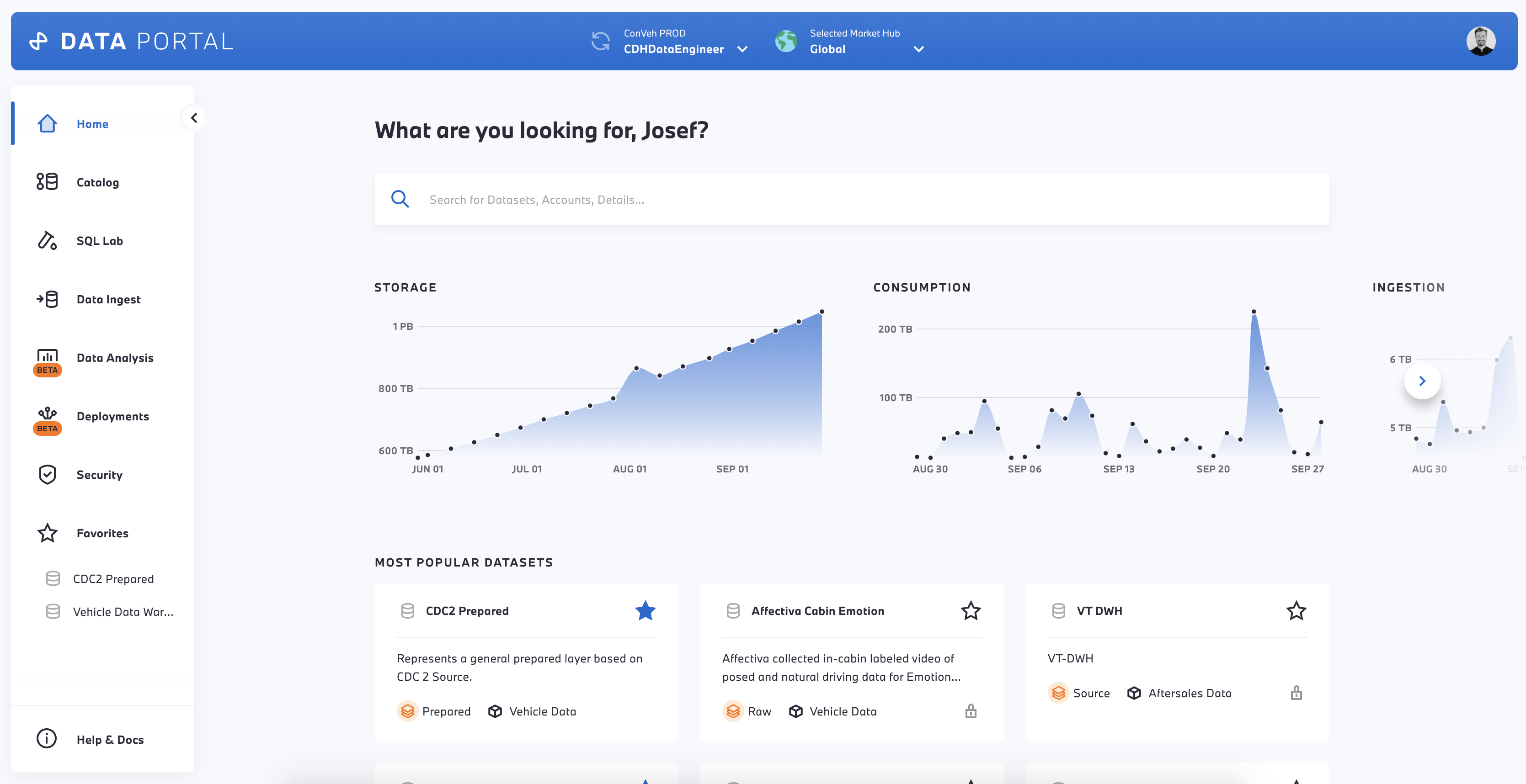 Figure 2: CDH portal view