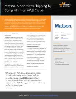 Matson Modernizes Shipping by Going All-In on AWS Cloud