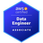 Selo da certifica&ccedil;&atilde;o AWS Certified Data Engineer - Associate