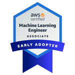 Distintivo de primeiros adeptos do AWS Certified Machine Learning Engineer - Associate