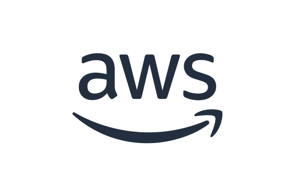 black lowercase aws with orange smile below, centered