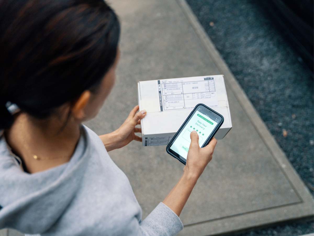 Woman on mobile device