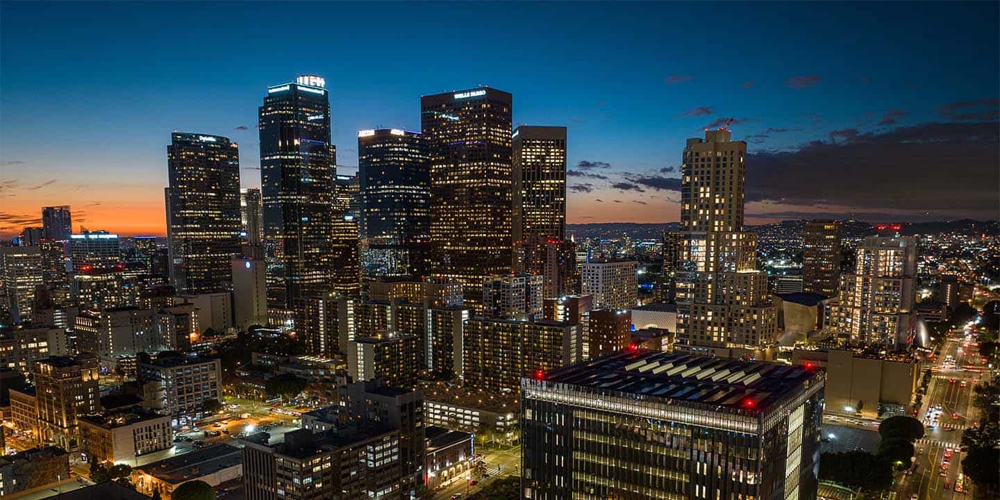 buildings at night