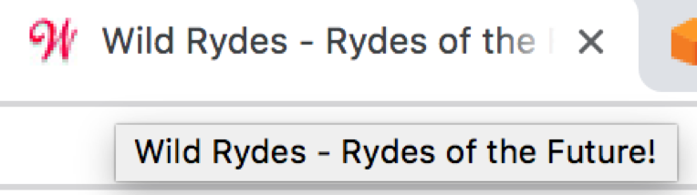 Title change for Wild Rydes site