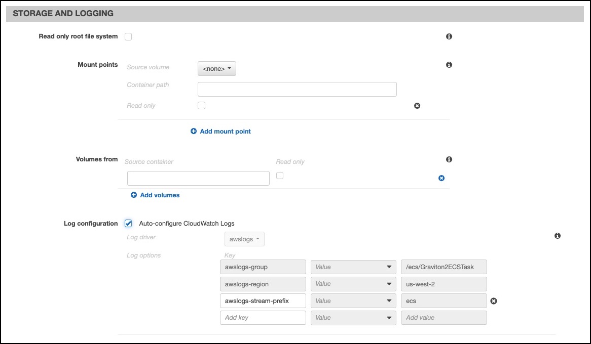 ECS enable Auto-configure CloudWatch Logs